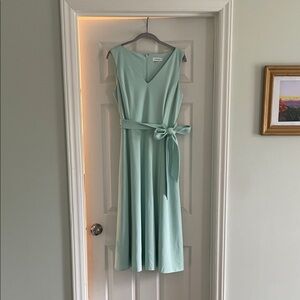 Banana Republic Mint Sleeveless V-Neck Belted Midi Dress